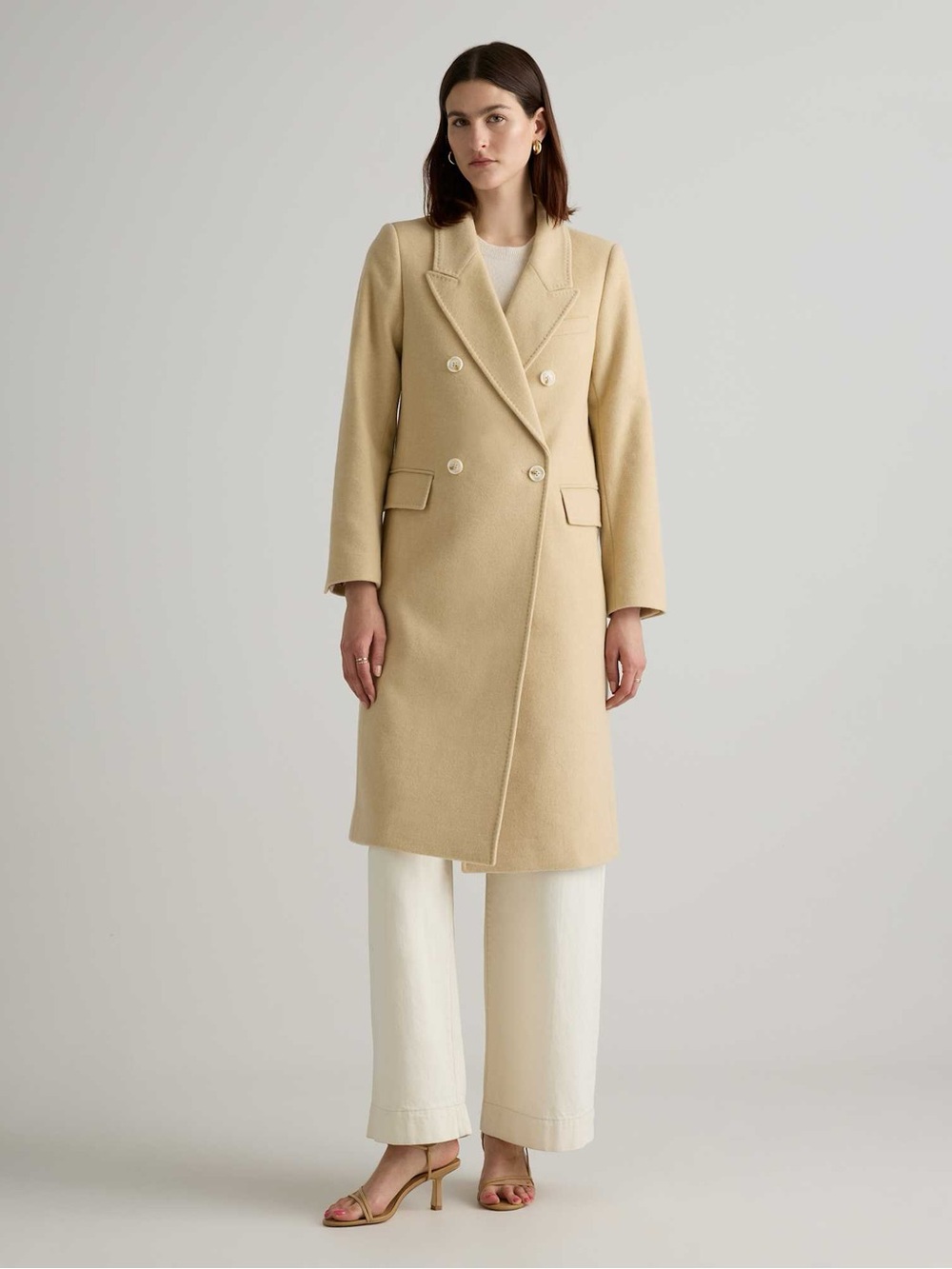 Long Wool Coat in Camel